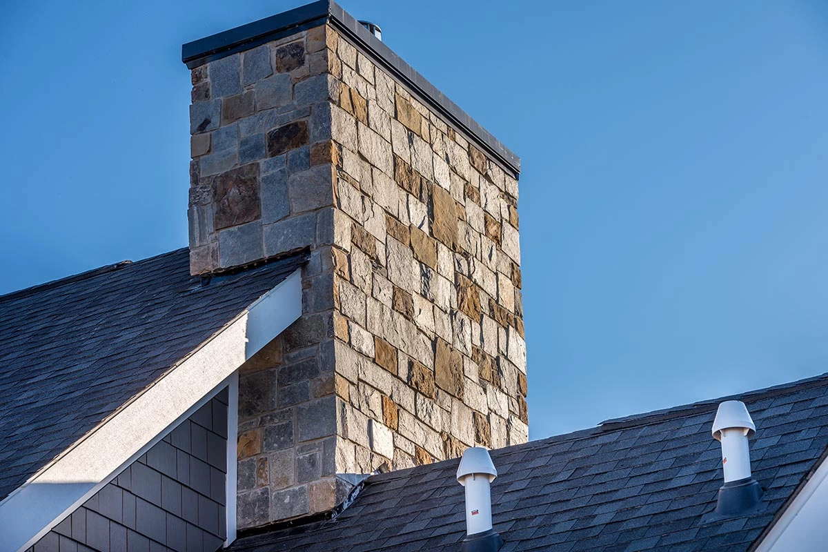 masonry stone chimney